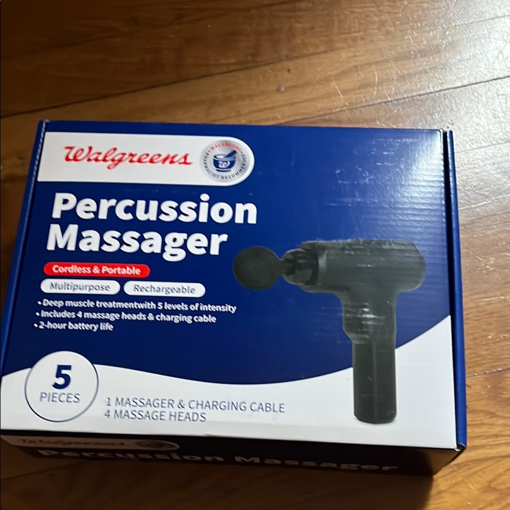 NIB!  Percussion Massager with 5 Attachments and 5 Speeds
